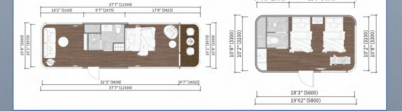 Space capsule floor plans